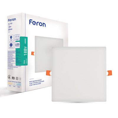 Светодиодный встроенный светильник Feron AL702 18Вт 4000K белый