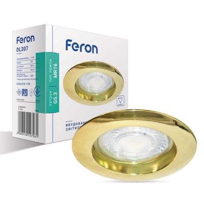 Встроенный светильник Feron DL307 под лампу золото