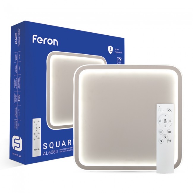 Светодиодная накладная люстра Feron AL6080 SQUARE 70Вт белый