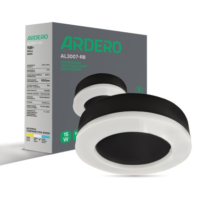 Светодиодный накладной светильник Ardero AL3007-RB 15Вт 5000K черный