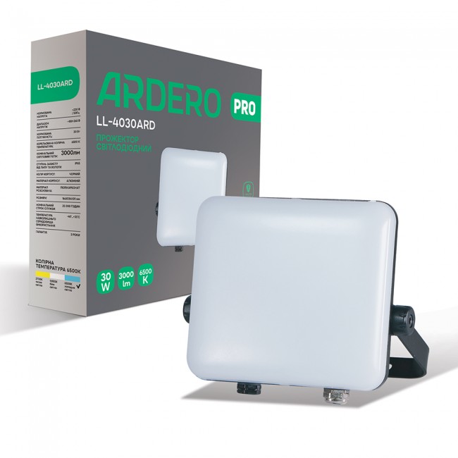 Светодиодный прожектор Ardero LL-4030ARD PRO 30Вт 6500K черный