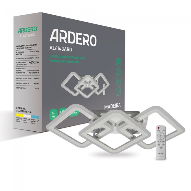 Светодиодная накладная люстра Ardero AL6143ARD MADEIRA 54Вт белый