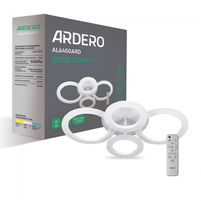Светодиодная накладная люстра Ardero AL6450ARD SOFT R 72Вт белый