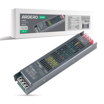 Блок питания для LED ленты Ardero LB008 24В 120Вт IP20 (80304) Блок питания для LED ленты Ardero LB008 24В 120Вт IP20 (80304)