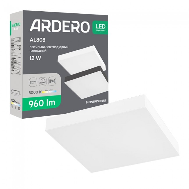 Светодиодный накладной светильник Ardero AL808 12Вт 5000K белый