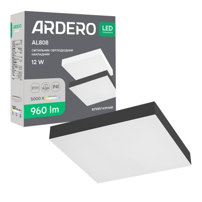 Светодиодный накладной светильник Ardero AL808 12Вт 5000K черный