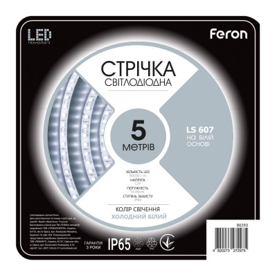 Светодиодная лента Feron LS607 12В 14.4Вт/м 5500K
