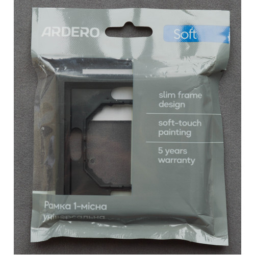 Ardero EF101-B рамка 1-местная универсальная, черный Soft - фото 3