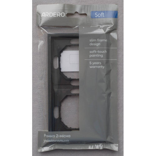 Ardero EF102-B рамка 2-местная универсальная, черный Soft - фото 3