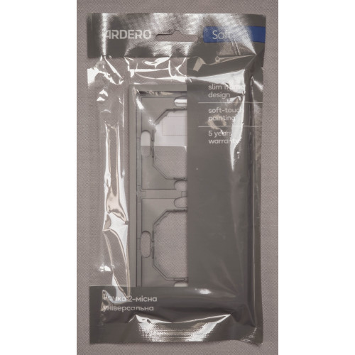 Ardero EF102-G рамка 2-местная универсальная, серый Soft - фото 3