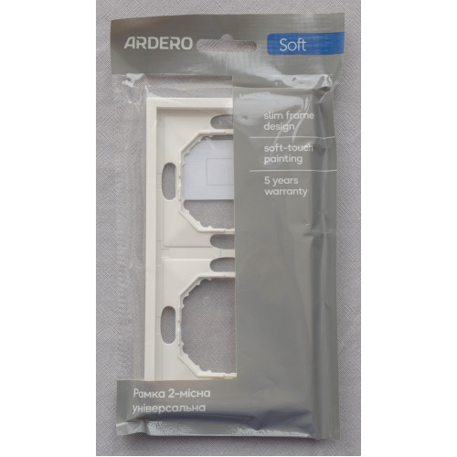 Ardero EF102-W рамка 2-місна універсальна, білий Soft - фото 3