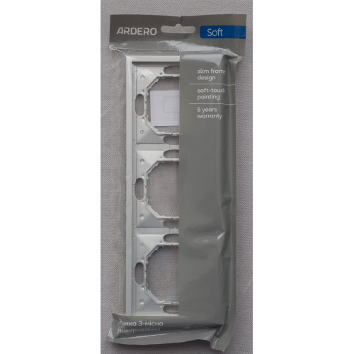 Рамка 3-місна універсальна Ardero Soft шампань EF103-C - фото 3