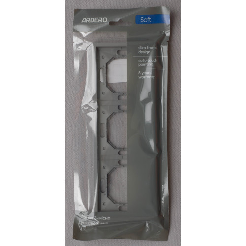 Ardero EF103-G рамка 3-місна універсальна, сірий Soft - фото 3