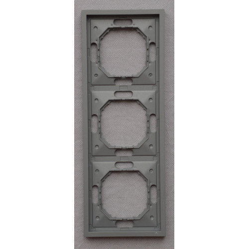 Ardero EF103-G рамка 3-місна універсальна, сірий Soft - фото 1