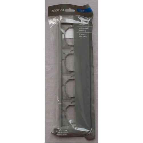 Ardero EF104-G рамка 4-местная универсальная, серый Soft - фото 3