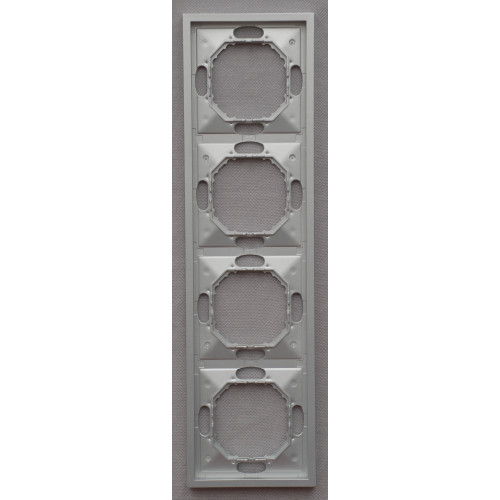 Рамка 4-местная универсальная Ardero Soft серебро EF104-S - фото 1