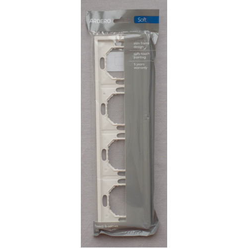 Ardero EF104-W рамка 4-местная универсальная, белый Soft - фото 3 | СТС Ardero EF104-W рамка 4-местная универсальная, белый Soft - фото 3