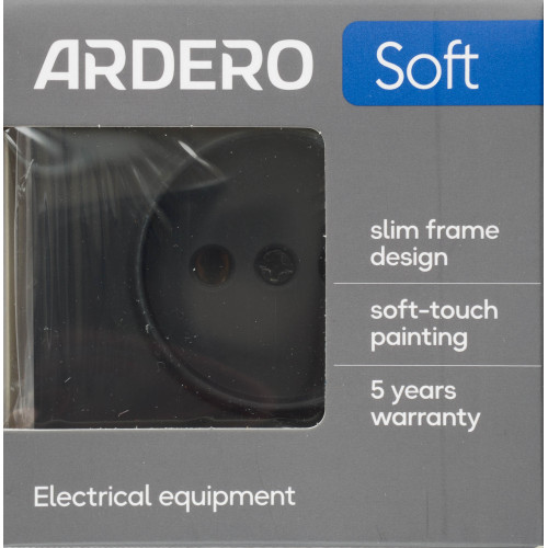 Ardero ER111-B розетка без заземления, механизм чёрный 16А Soft - фото 4 | СТС Ardero ER111-B розетка без заземления, механизм чёрный 16А Soft - фото 4