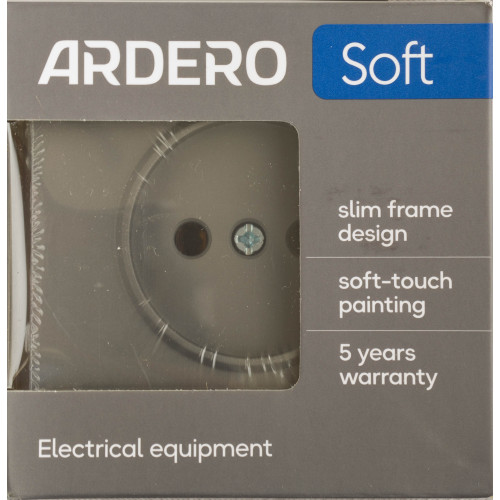 Ardero ER111-G розетка без заземления, механизм серый 16А Soft - фото 4