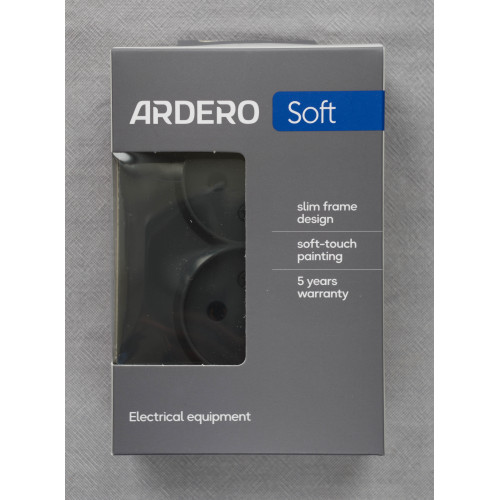 Ardero ER112-B розетка двойная без заземления чёрный 16А Soft - фото 4