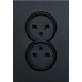 Ardero ER112-B розетка двойная без заземления чёрный 16А Soft
