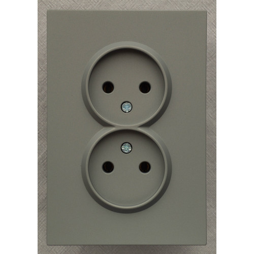 Ardero ER112-G розетка двойная без заземления серый 16А Soft - фото 1