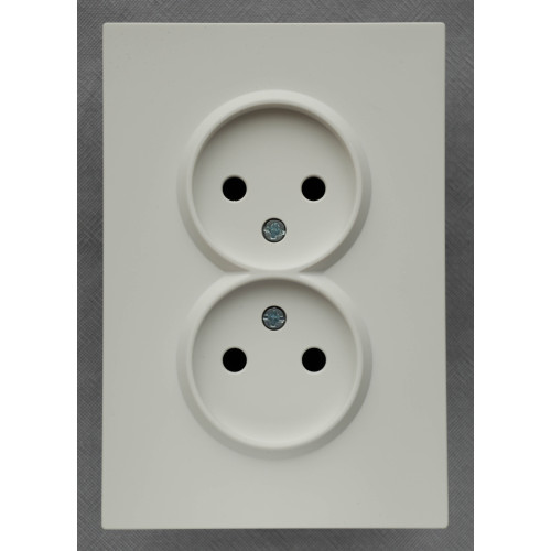 Ardero ER112-W розетка двойная без заземления белый 16А Soft - фото 1