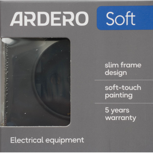 Ardero ER121-B розетка с заземлением, механизм чёрный 16А Soft - фото 4
