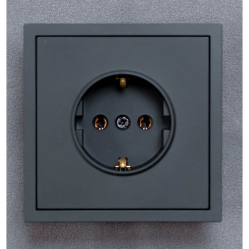 Ardero ER121-B розетка с заземлением, механизм чёрный 16А Soft - фото 1