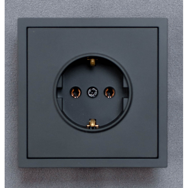 Ardero ER111-B розетка без заземления, механизм чёрный 16А Soft Ardero ER111-B розетка без заземления, механизм чёрный 16А Soft