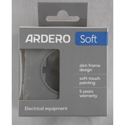 Ardero ER121-G розетка с заземлением, механизм серый 16А Soft - фото 5