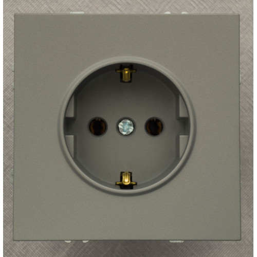 Ardero ER121-G розетка с заземлением, механизм серый 16А Soft - фото 3