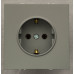Ardero ER121-G розетка с заземлением, механизм серый 16А Soft