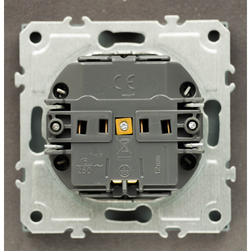 Ardero ER121-G розетка с заземлением, механизм серый 16А Soft - фото 4