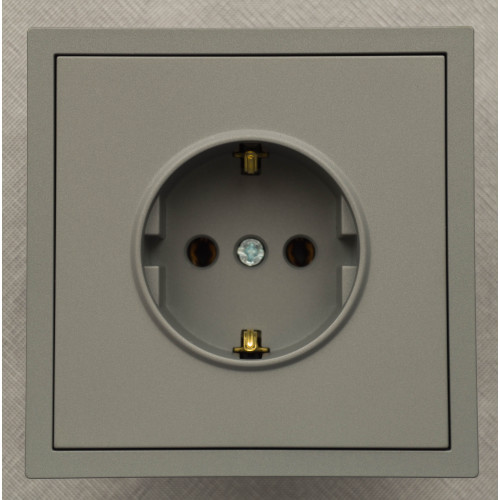 Ardero ER121-G розетка с заземлением, механизм серый 16А Soft - фото 1
