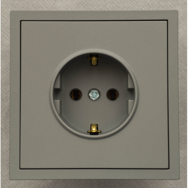 Ardero ER121-G розетка з заземленням, механізм сірий 16А Soft