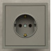 Ardero ER121-G розетка с заземлением, механизм серый 16А Soft