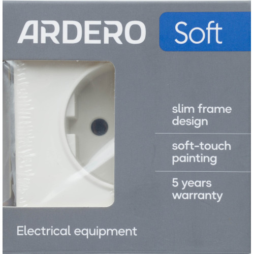 Ardero ER121-W розетка с заземлением, механизм белый 16А Soft - фото 4 | СТС Ardero ER121-W розетка с заземлением, механизм белый 16А Soft - фото 4