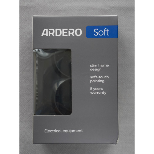 Ardero ER122-B розетка двойная с заземлением чёрный 16А Soft - фото 3