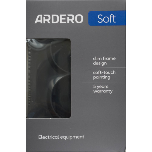 Ardero ER122-B розетка подвійна з заземленням чорний 16А Soft - фото 3 | СТС Ardero ER122-B розетка подвійна з заземленням чорний 16А Soft - фото 3