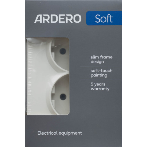 Ardero ER122-W розетка двойная с заземлением белый 16А Soft - фото 3