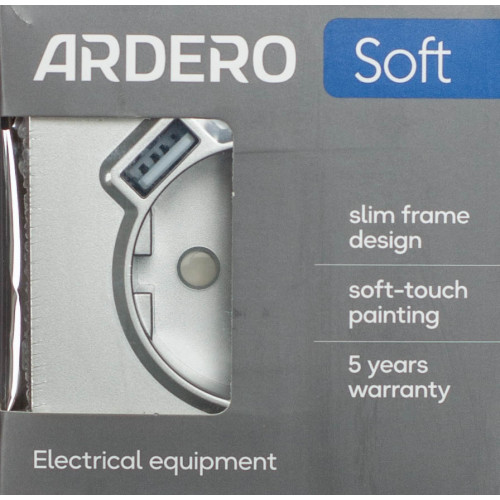 Розетка з заземленням механізм Ardero Soft срібло 16A з USB-A 18W та USB Type-C 20W ER123USB-S - фото 4
