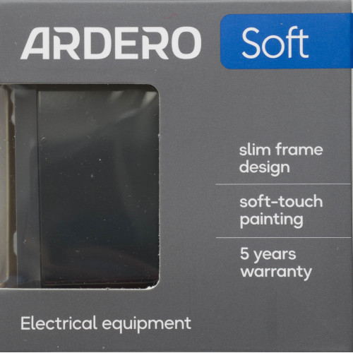 Ardero ER131-B розетка двойная с заземлением, крышкой и шторками, механизм чёрный 16А Soft - фото 4