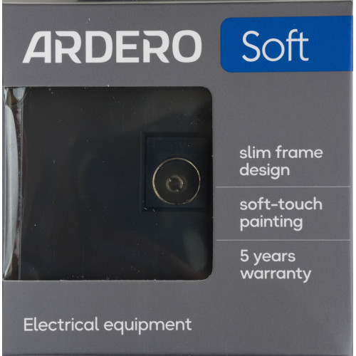 Розетка телевизионная TV механизм Ardero Soft черная ER141TV-B - фото 4