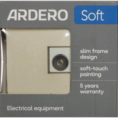 Розетка телевізійна TV механізм Ardero Soft шампань ER141TV-C - фото 4