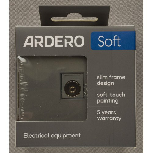 Ardero ER141TV-G розетка телевізійна, механізм чорний Soft - фото 4