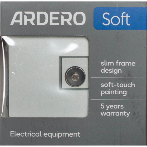 Розетка телевізійна TV механізм Ardero Soft срібло ER141TV-S - фото 4