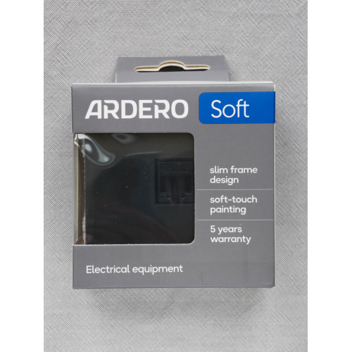 Ardero ER151PC-B розетка комп'ютерна, механізм чорний Soft - фото 3