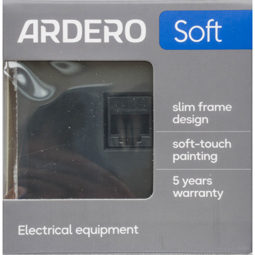 Ardero ER151PC-B розетка комп'ютерна, механізм чорний Soft - фото 4