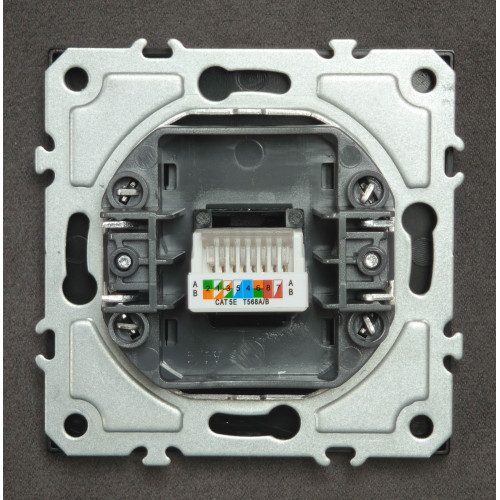 Ardero ER151PC-B розетка комп'ютерна, механізм чорний Soft - фото 4